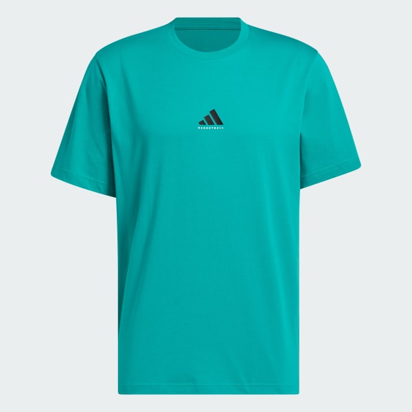 Gronn adidas Basketball Graphic T-skjorte