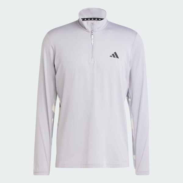 Plomo Polo de entrenamiento de manga larga Essentials Camo con cuarto de cremallera