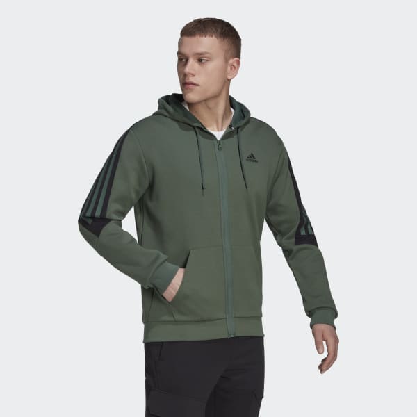 Adidas originals hoodie with shoulder 3 stripes green 2025