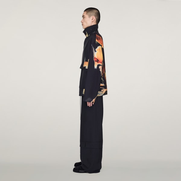 Schwarz Y-3 AOP Sport Uniform Coach Jacke