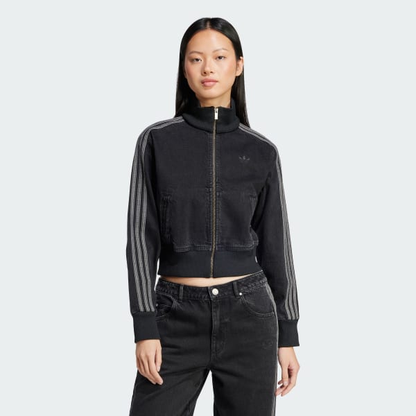Đen Áo Track Top Denim Adicolor
