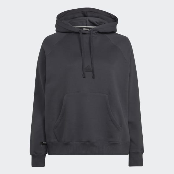 Γκρι Oversized Hooded Sweatshirt (Plus Size) UG639