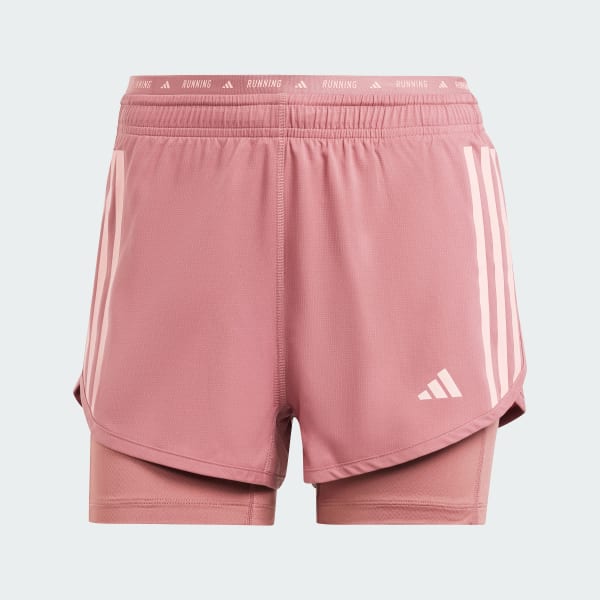 Rosa Own the Run 3-Streifen 2-in-1 Shorts
