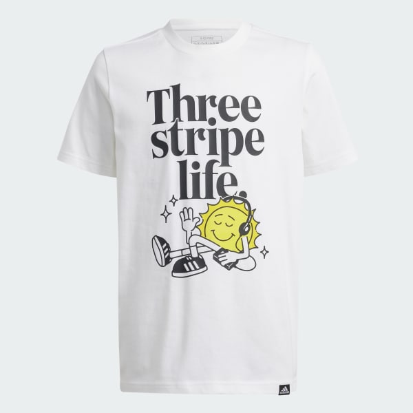 Hvit Positivity Table Graphic T-Shirt