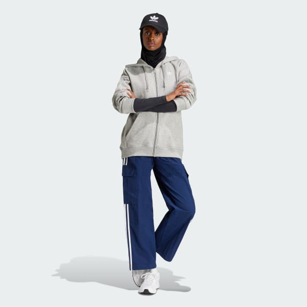 Grey Essentials Full-Zip Fleece Hoodie