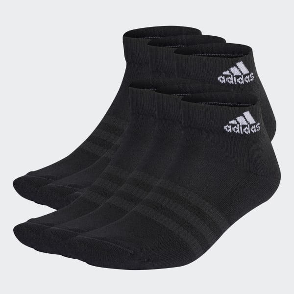 Black Cushioned Sportswear Ankle Socks 6 Pairs