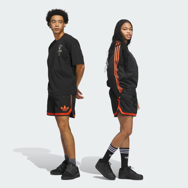 Negro Shorts abullonados (unisex)