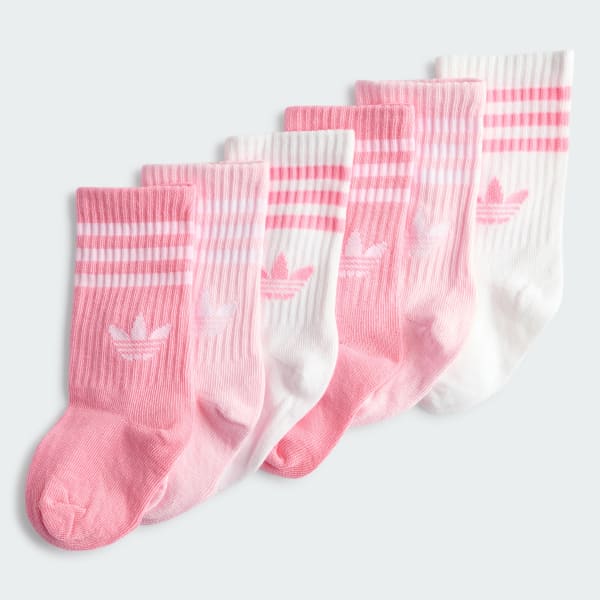 White 3-Stripes Crew Socks 6 Pairs Kids