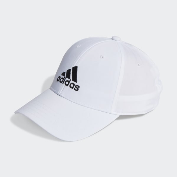 White Embroidered Logo Lightweight Baseball Cap