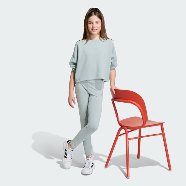 Green FUTURE ICONS 3 STRIPES CROPPED SWEATSHIRT