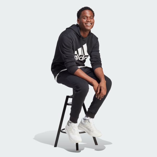 Black Essentials Fleece Big Logo Hoodie