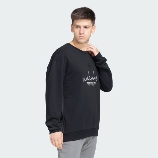 Black Bold Logo Crew Sweatshirt