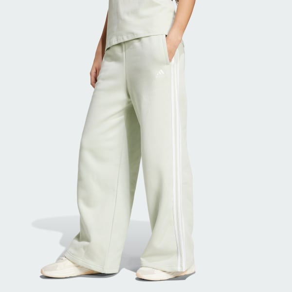 Green Essentials 3-Stripes Fleece Wide Pants
