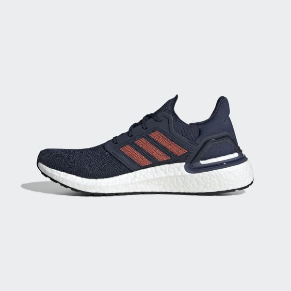 Men's Ultraboost 20 Navy and Solar Red 