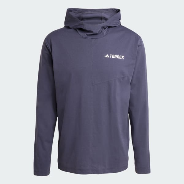 adidas Terrex Multi Climacool Hooded Long Sleeve Top - Blue | Free