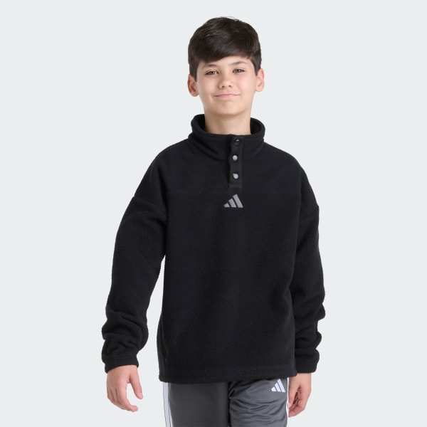 adidas WINTERIZED SNAP PULLOVER - Black | Free Shipping with