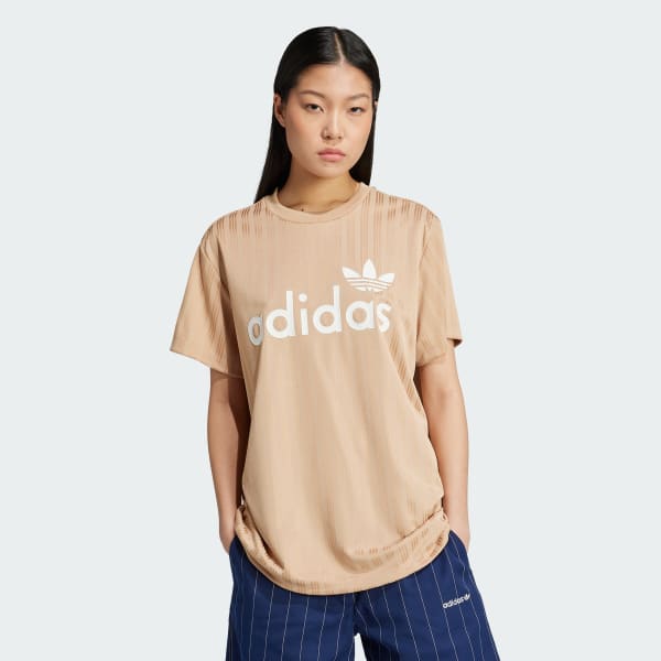Brown Linear Graphic Boyfriend Tee