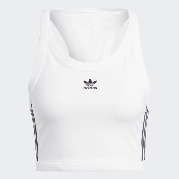 Adidas crop tank white on sale
