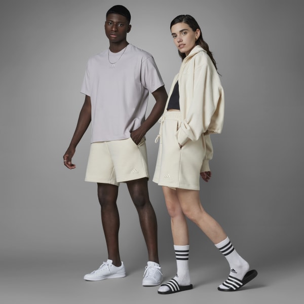 Beige Sportswear Fleece kønsneutrale shorts NPW81