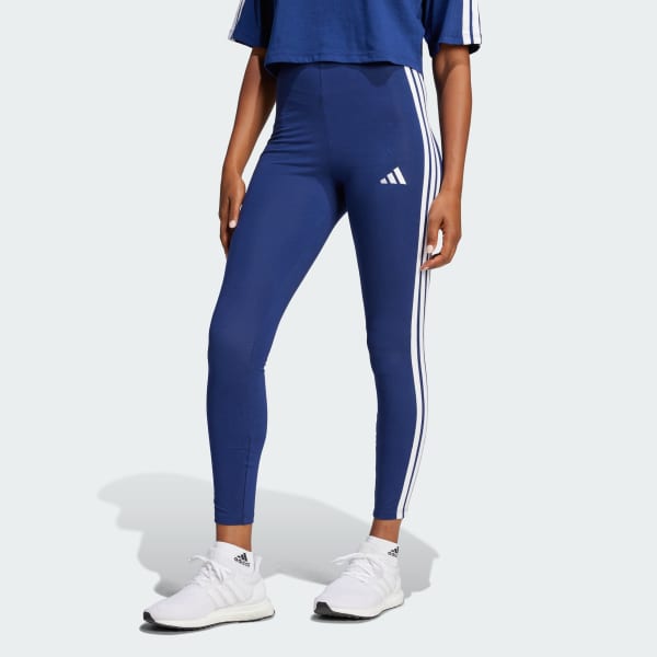 Blue Essentials 3-Stripes Cotton Leggings