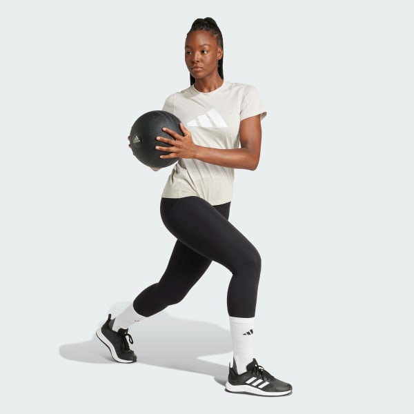 Beige Train Essentials Big Performance Logo Training Tee