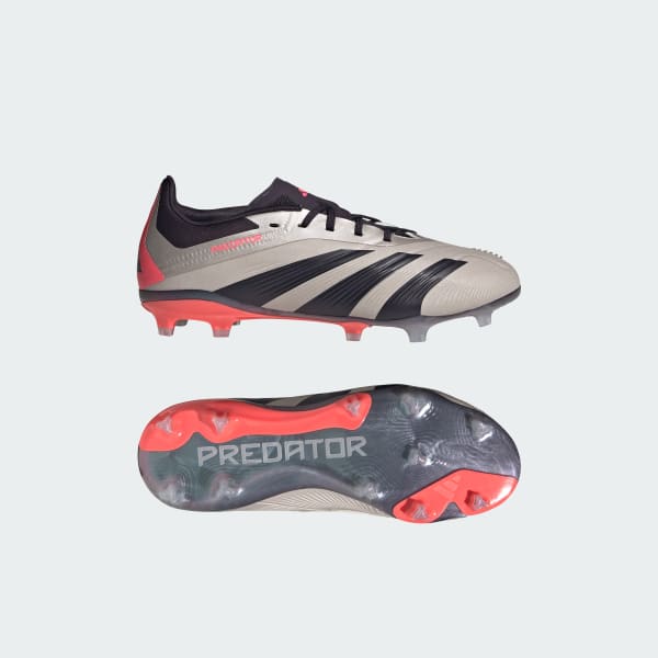 Adidas Predator Elite Firm Ground Cleats Kids Kids Platinum Metallic Aurora Black Carbon 13K