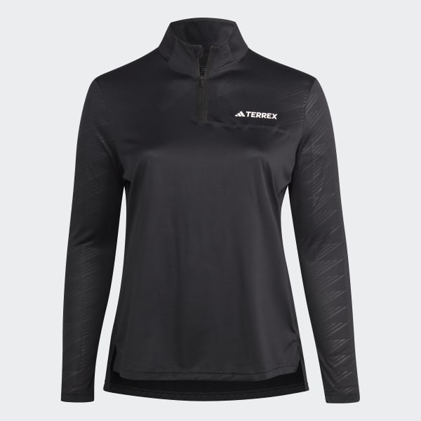 Svart Terrex Multi Half-Zip Long Sleeve Tee (Plus Size)