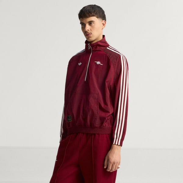 Burgundy Arsenal Terrace Icons Half-Zip jakke