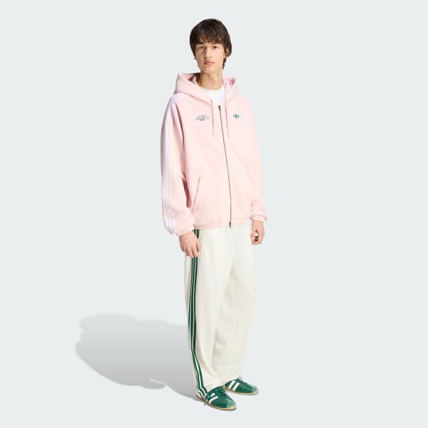 Pink ADIDAS ORIGINALS - WASHED GRAPHICS ZIP-THRU HOODIE