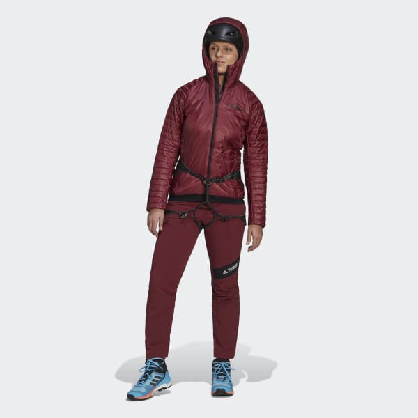 Burgundy Terrex Techrock Primaloft Insulated Padded Hooded Jacket KNF14