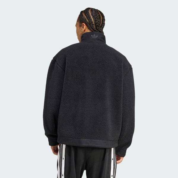 zwart Premium Essentials Polar-Fleece Jack met Lange Ritssluiting