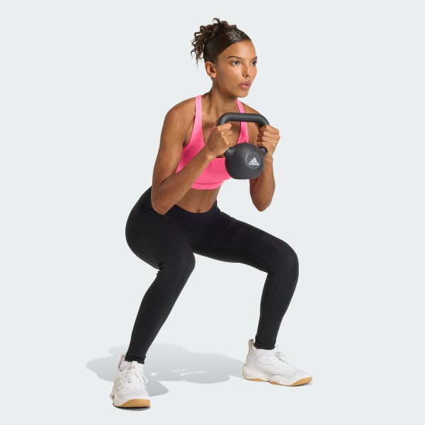 Rosa Top Esportivo Suporte Médio Optime Essentials Workout