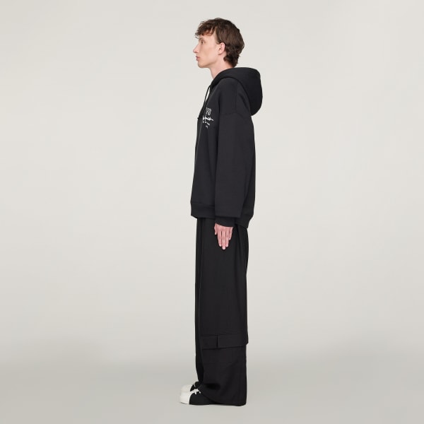 สีดำ เสื้อฮู้ดพิมพ์ลาย Y-3 FT