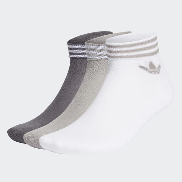 Blanco Medias Tobilleras Trifolio 3 Pares (UNISEX)