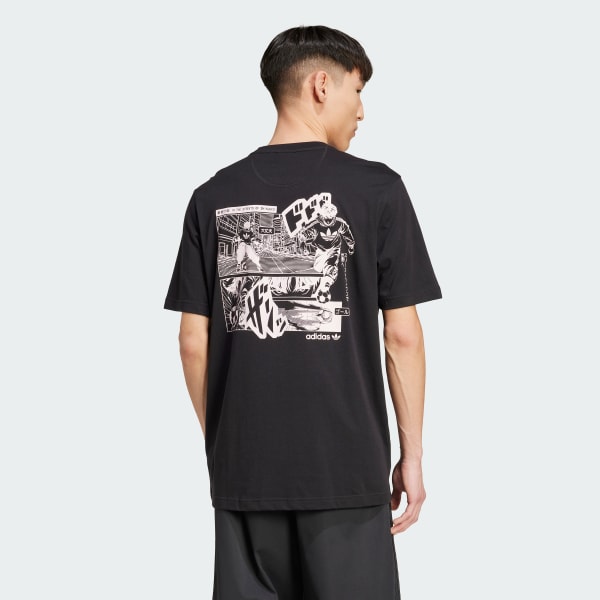 Noir T-shirt graphique japonais Manga