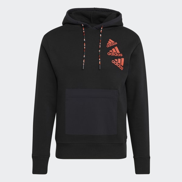 Zwart Essentials BrandLove Fleece Hoodie (Uniseks)