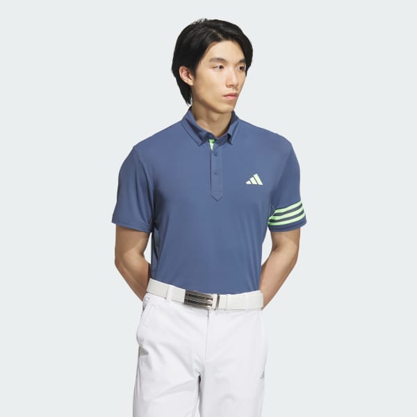 adidas AEROREADY 3-Stripes Short Sleeve Polo Shirt Blue adidas