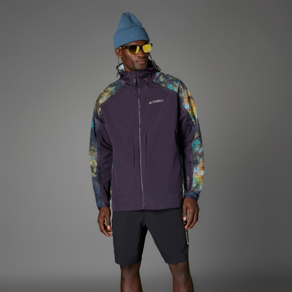 สีดำ เสื้อแจ็คเก็ต adidas National Geographic WIND.RDY