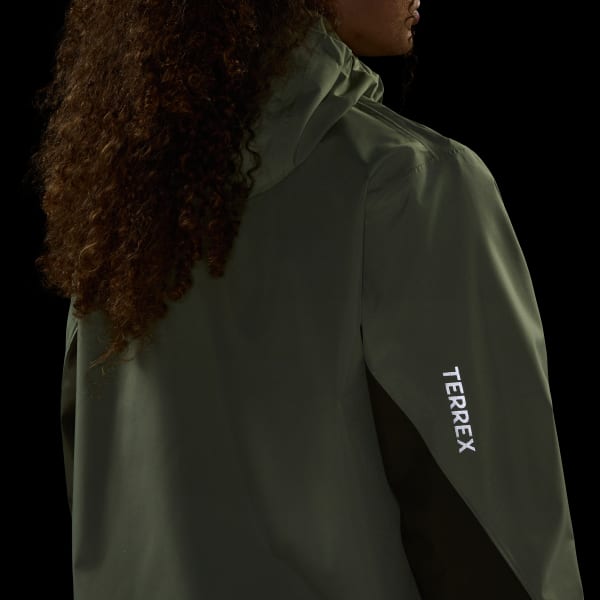 Green Terrex Multi 2 Layer CLIMAPROOF Rain Jacket
