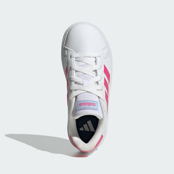 White Grand Court Lifestyle Tennis Lace-Up Shoes