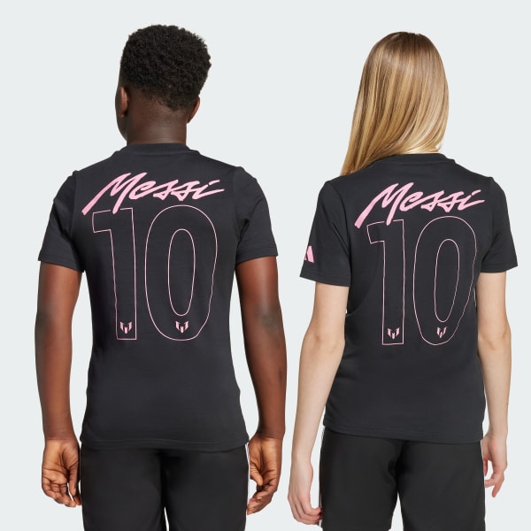 Nero T-shirt Grafica Nome & Numero Messi Bambino