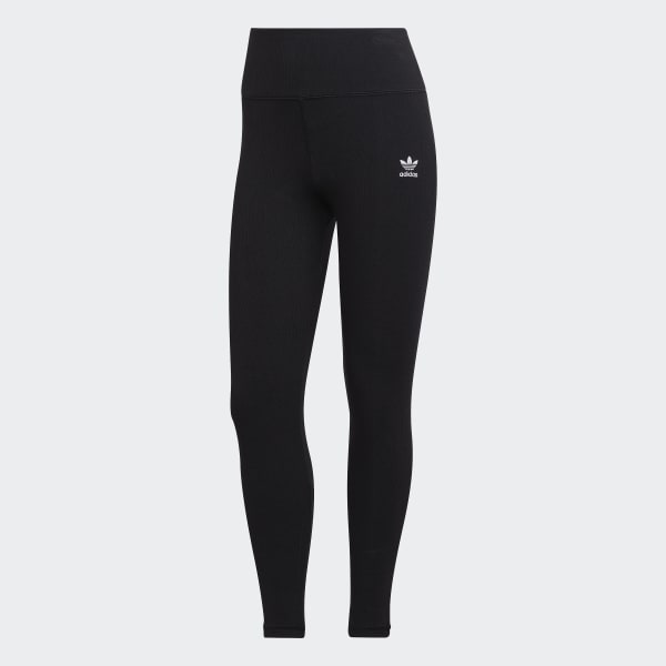 Preto Adicolor Essentials+ Ribbed 7/8 Length Leggings SE299