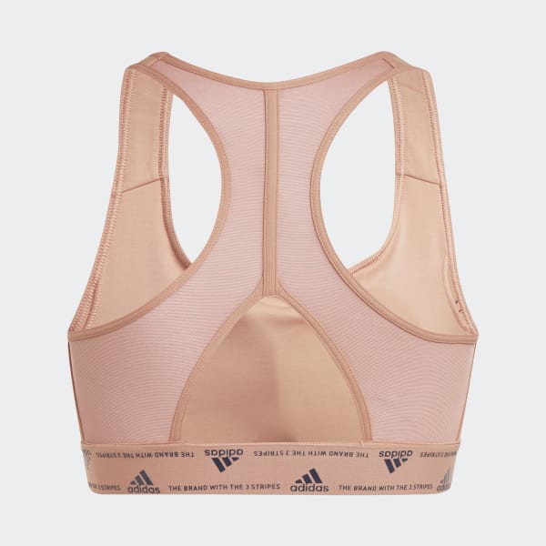 adidas Powerreact Training Medium-Support 3-Stripes Bra Brown