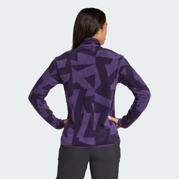 Purple Terrex Multi Printed Full-Zip Fleece Jacket