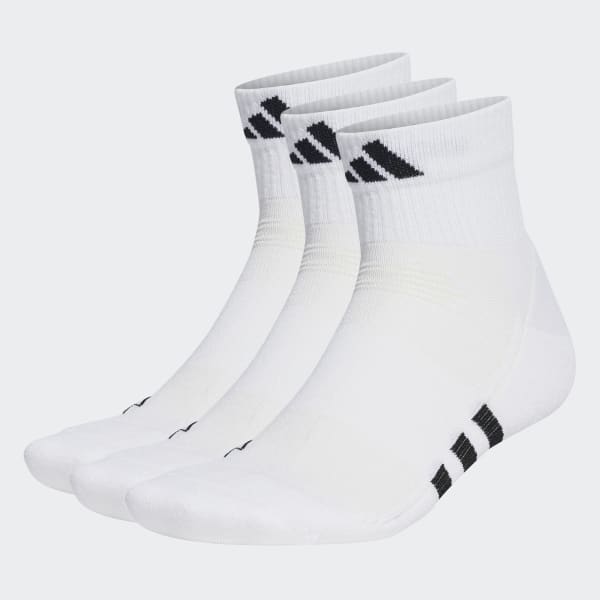 Blanco Medias Acolchadas Corte Medio 3 Pares