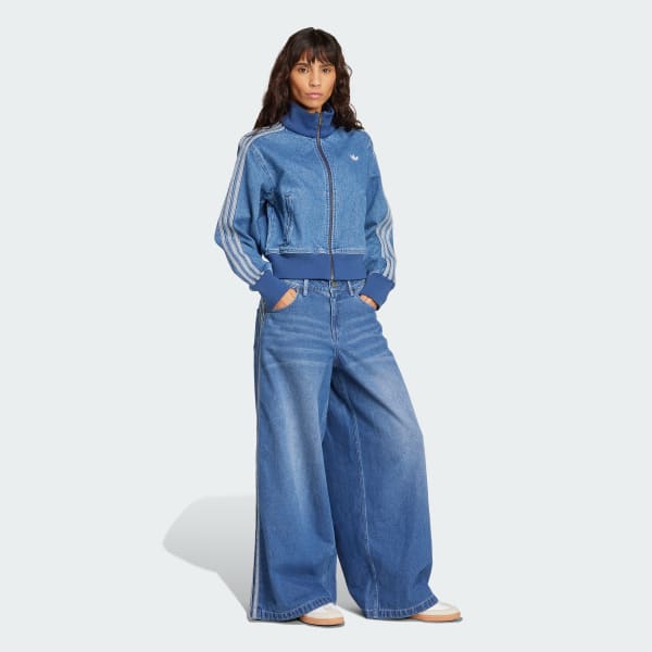 Niebieski Spodnie Adicolor Denim Adilenium