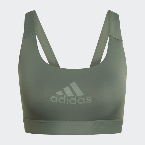 adidas Powerreact Training Medium-Support Circuit Bra - Green | adidas UK