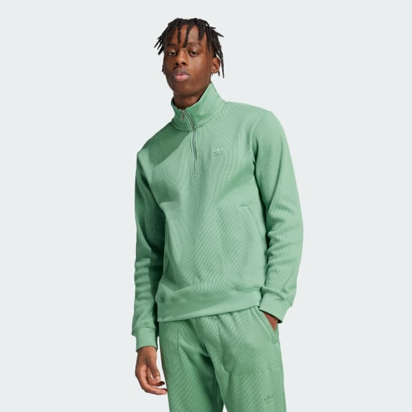 Green Trefoil Essentials Waffle 1/2 Zip Sweatshirt
