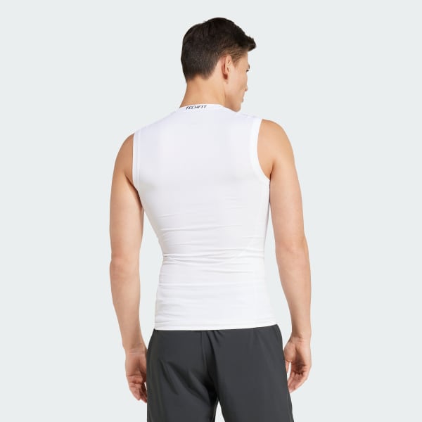 White Techfit Compression Training Sleeveless Tee