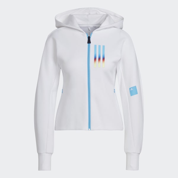 Hvit Mission Victory Slim Fit Full-Zip Hettegenser DC513